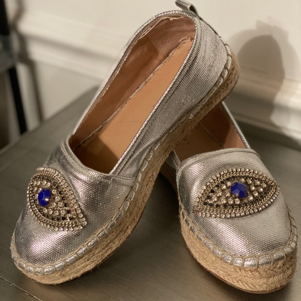 INC Womens Caleyy Metallic Embellished Espadrilles
